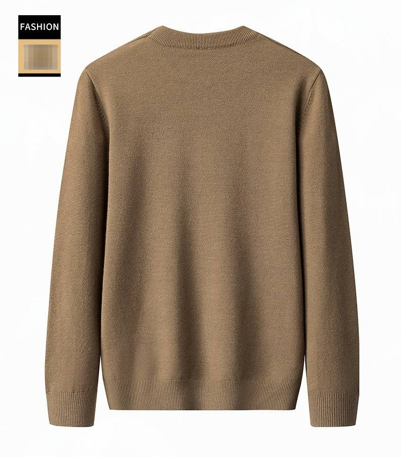 Herren-Pullover aus hochwertiger Wollmischung – Amerikanischer Stil, lockere Passform, weich und warm, Rundhals-/Rollkragenpullover, einfarbige Freizeitstrickware für Herbst und Winter_voghion.com