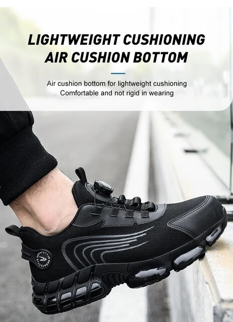 Rotating Button Safety Shoes Men Work Sneakers Indestructible Shoes Puncture-Proof Protective Shoes Work Boots Steel Toe Shoes_voghion.com