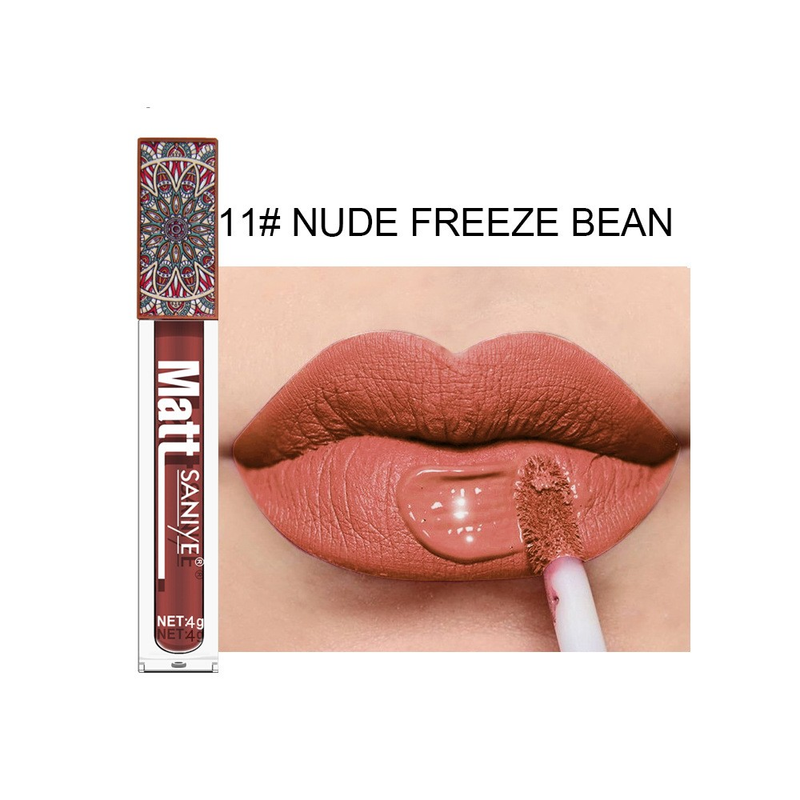 Nude 13 Colors Brown Matte Liquid Lipstick Waterproof Nude Red Long Lasting Non-stick Cup Lip Gloss Women_voghion.com