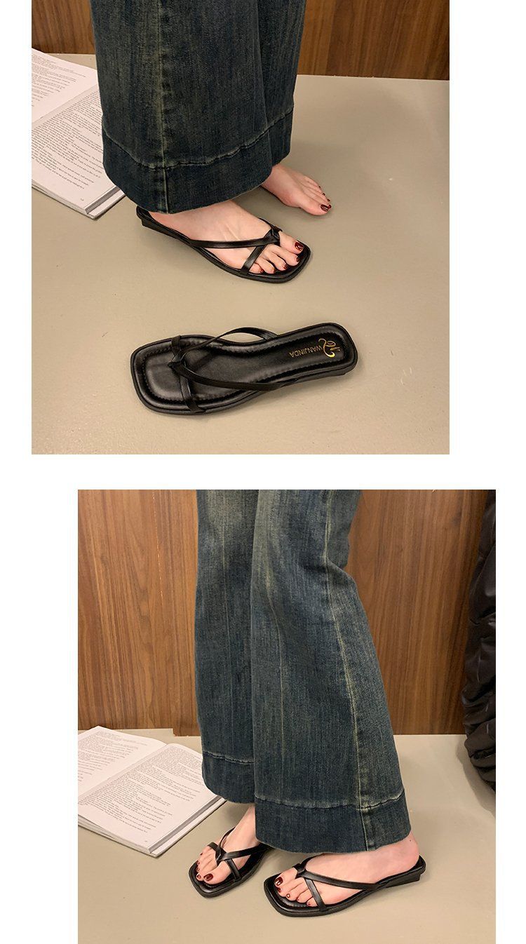 Flache Flip-Flops für Damen – Modische Sommer-Sandalen mit schlankmachendem Design, vielseitige, lässige Zehentrenner für den Außenbereich_voghion.com