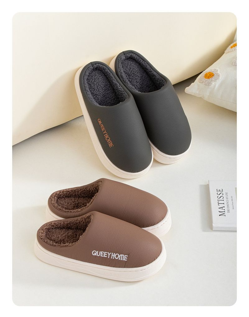 Waterproof Cotton Slippers For Women In Winter 2025, New Indoor Home Design For Autumn And Winter, Anti Slip And Plush Warm Slippers For Men_voghion.com