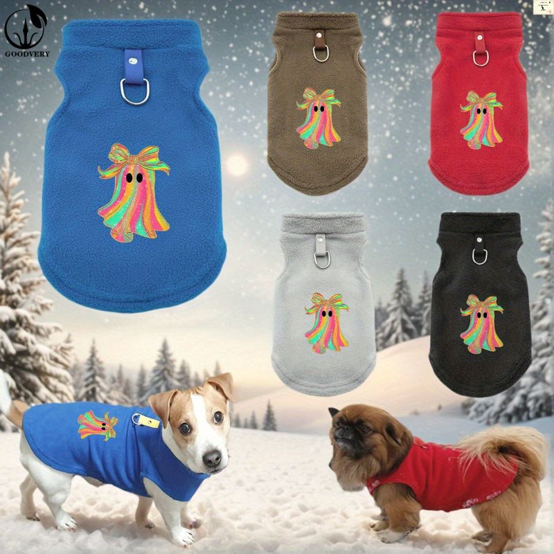 GOODVERY Halloween Style Mistery Pattern Print Pet Clothes Inverno Morbido Pile Pet Dog Clothes Puppy Clothing French Bulldog Coat Pug Costumes_voghion.com