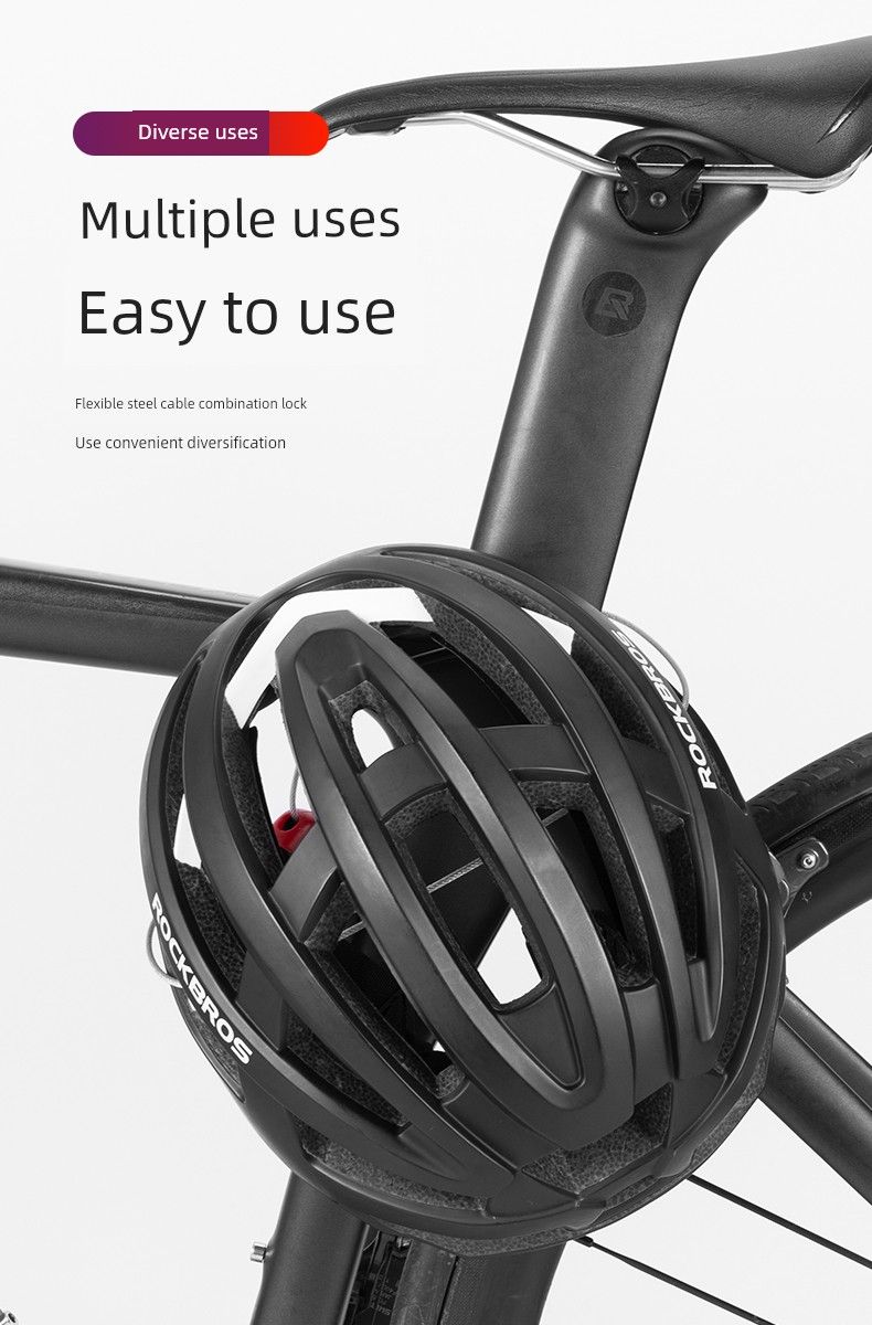 Rockbros Bicycle Password Mountain Bike Wire Cable Stroller Helmet Lock_voghion.com