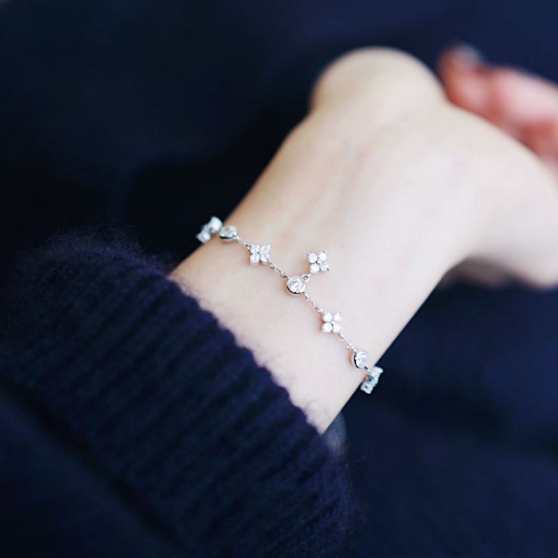 S Sterg Sier Zircon Clover Jewelry Gift, Exquisite Urious Style, And Elegant Bracelet_voghion.com