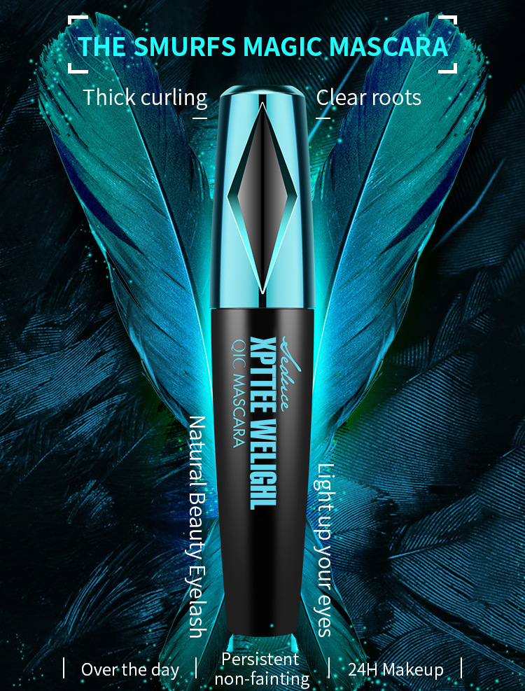 Maquillaje QIC Qinicai 4D Eye Black resistente al agua, rizado, espeso y sin manchas._voghion.com