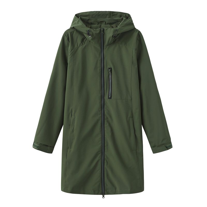 Giacca antivento con cappuccio impermeabile da donna - Cappotto casual leggero a maniche lunghe per primavera e autunno_voghion.com