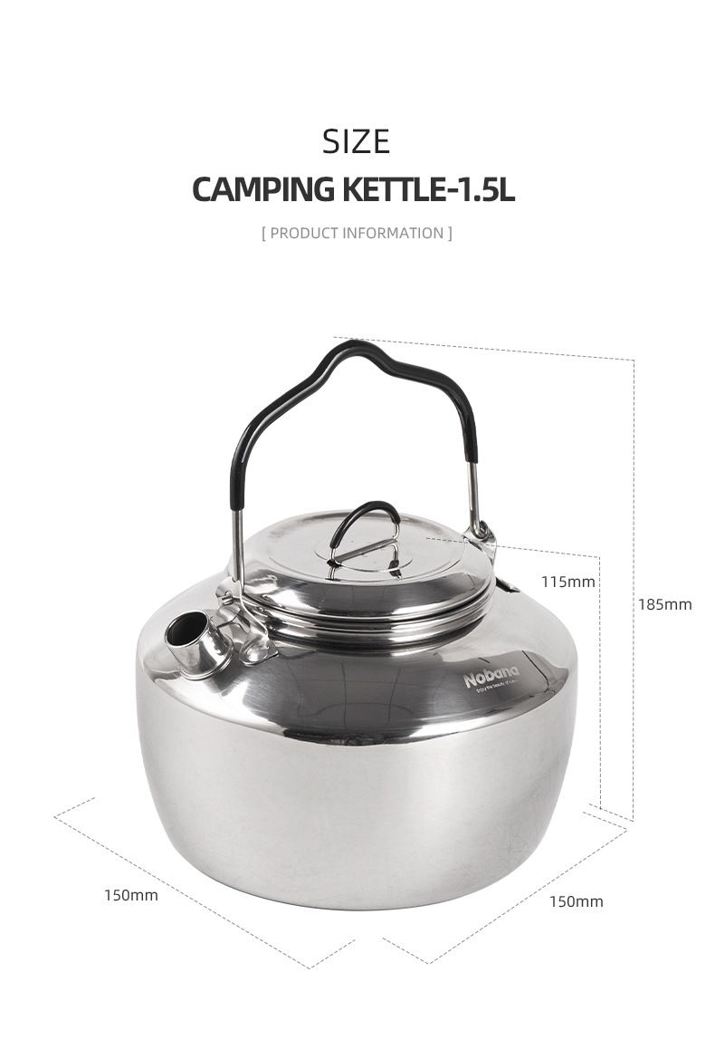 1,5-l-Camping-Wasserflasche aus Edelstahl – 304 lebensmittelecht und auslaufsicher – tragbarer Tee-/Kaffeekessel für den Außenbereich für Wanderpicknicks und Roadtrips_voghion.com