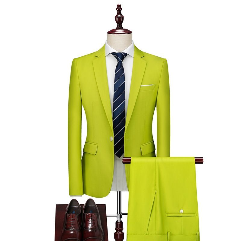 CT 2025 Spring Autumn New Men's Business Slim Fit Notched Lapel Suit Two-Piece Pocket Decoration Plus Size Tuxedo Set_voghion.com