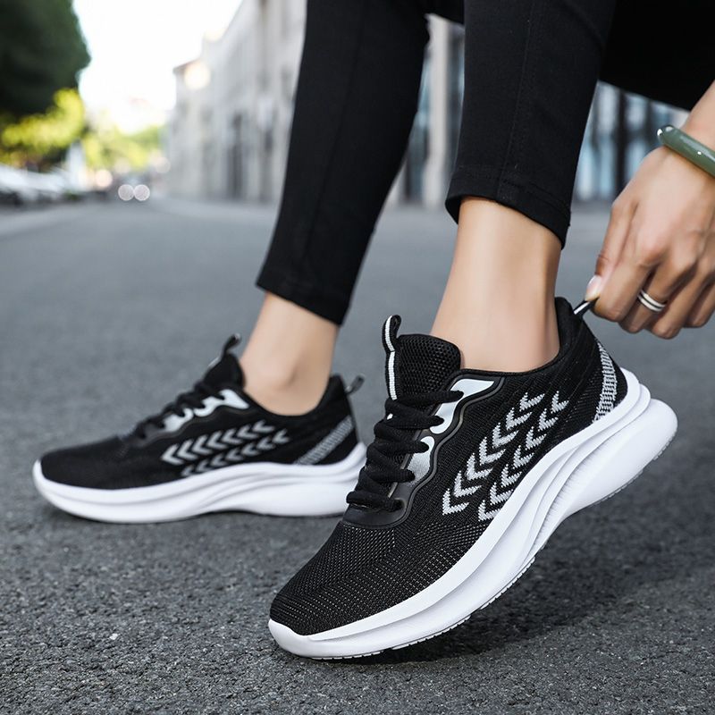 Nuove scarpe sportive da donna estive da tennis in rete traspirante con suola spessa, scarpe da jogging casual resistenti all'usura per l'allenamento all'aperto_voghion.com