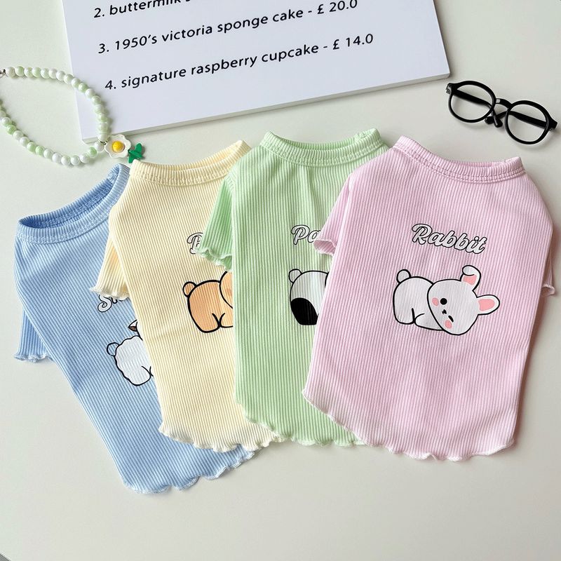 Spring Ins Thin Cute Animal Print Pet Teddy Bichon Dog Clothes Small Summer T-shirt Base Shirt_voghion.com