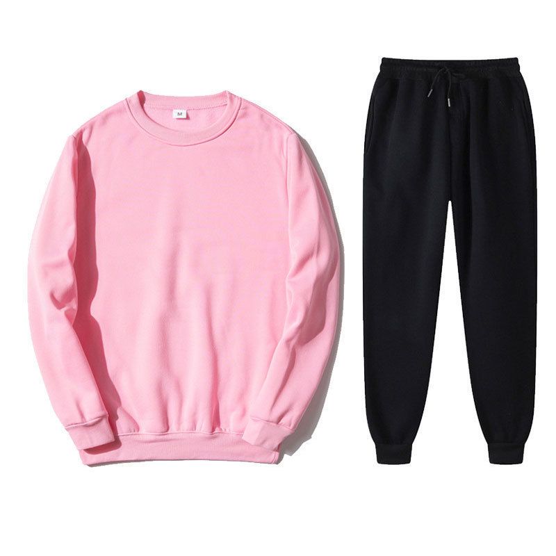 Conjunto de sudadera con capucha informal unisex: sudadera cómoda y elegante con pantalones deportivos a juego (varios colores y tallas, con opción de logotipo personalizado)_voghion.com