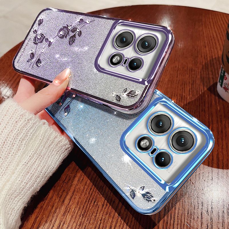 Diamantglänsande kristallglitterplätering mjukt skal för Moto G24 G34 G Edge 40 50 Pro 5G ultratunt gradientkameraskyddsskal_voghion.com