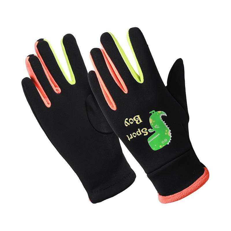 Guantes luminosos de dinosaurio acolchados, cálidos, impermeables, para exteriores, para patinar, andar en bicicleta, jugar en la nieve, para niños_voghion.com