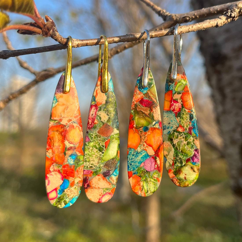 New Bohemian Imperial Stone Drop Pendant Earrings Popular Ins Jewelry Jewelry_voghion.com