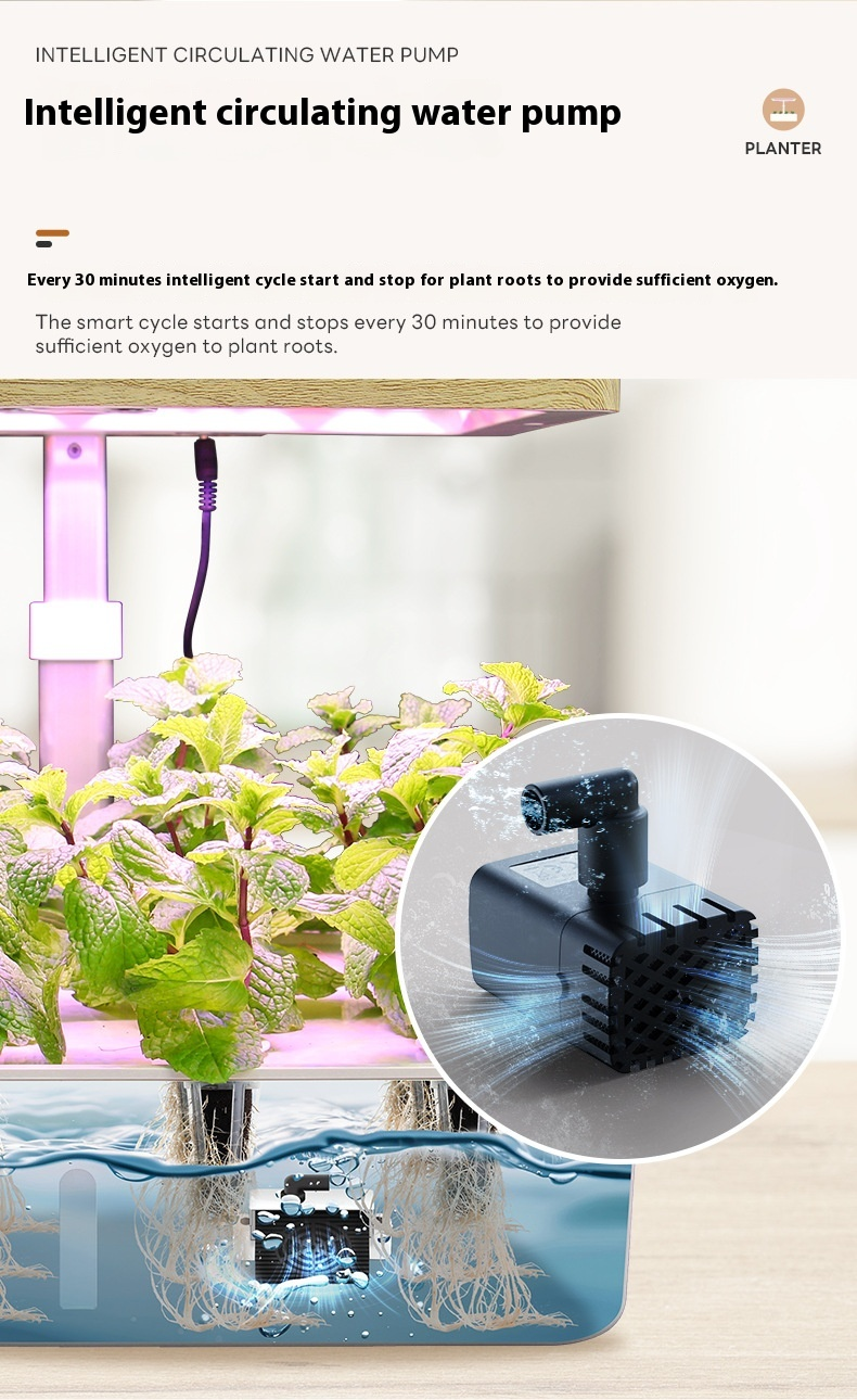 Mașină inteligentă de plantare hidroponică, mașină leneșă de plantare a legumelor în interior, mașină de plantare hidroponică cu spectru complet pentru uz casnic_voghion.com