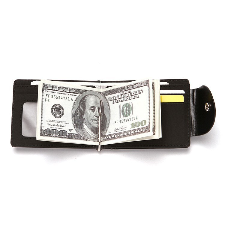 Brand Trendy, Creative, And Fashionable Men's Wallet Flap Buckle Korean Version US Dollar Clip Multi Card Case_voghion.com