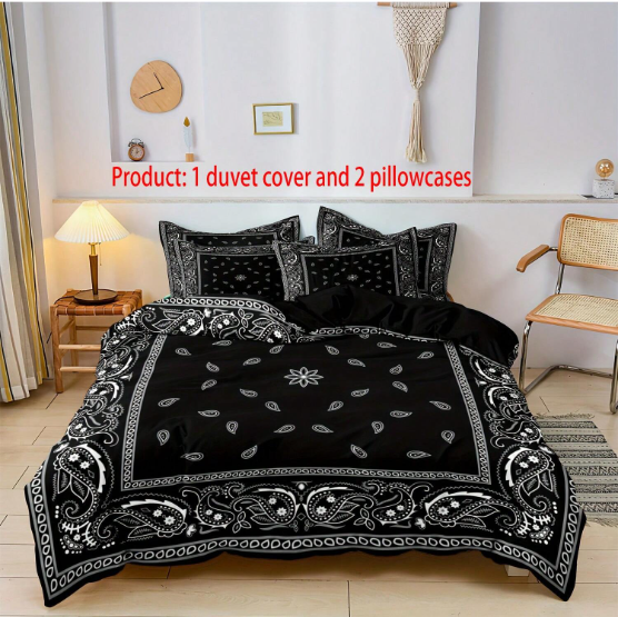 2/3 Bohemian Style Down Comforter Set With 3D Printed Paisley Mandala Floral Down Comforter Set - Soft, Comfortable, Breathable Bedding_voghion.com