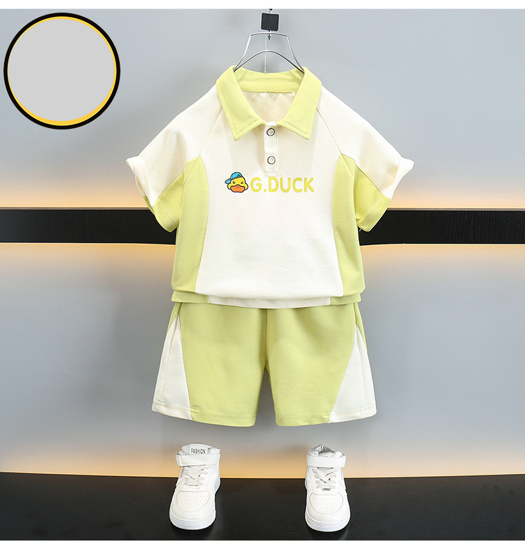 Jungen Sommeranzüge Neue Sommer Kleine Und Mittlere Kinder Coole Kurzarm Poloshirts Kinderkleidung Sportmode_voghion.com