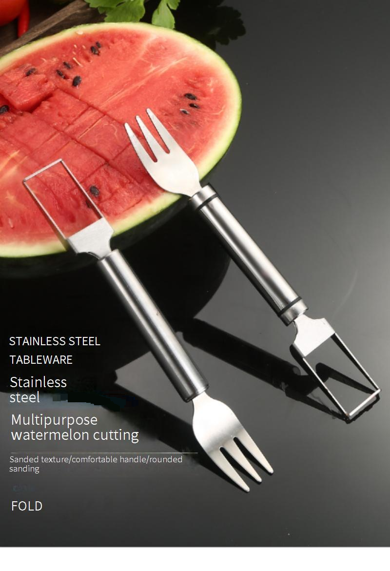 Wassermelonenschneider und -heber – 2-in-1-Obstschneidewerkzeug zum einfachen Schneiden von Würfeln/Spalten (Sommer-Küchengerät mit rutschfestem Griff)_voghion.com