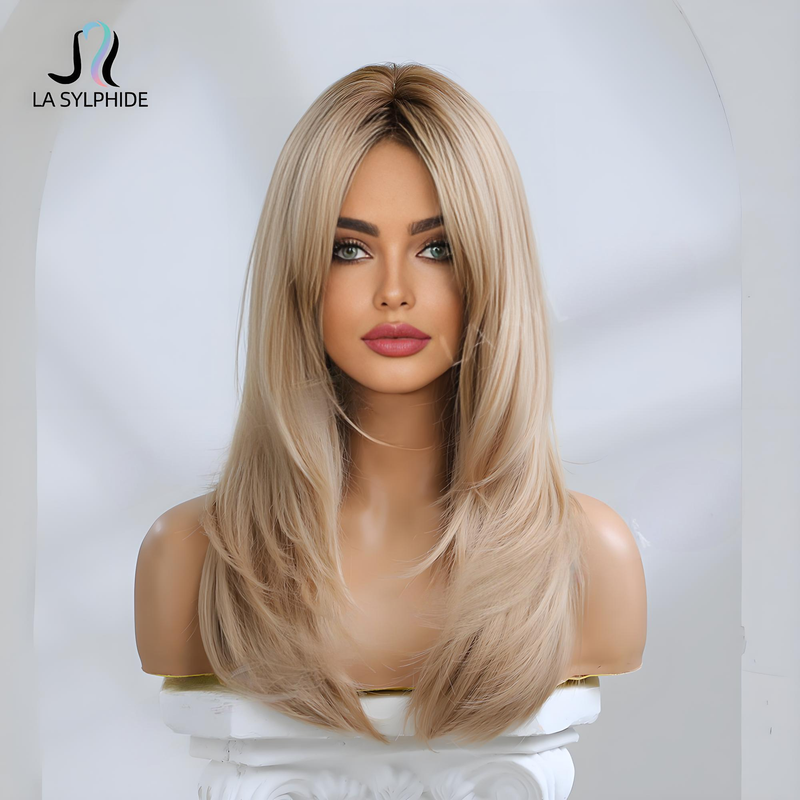 Extension per capelli, parrucche, extension per capelli, parrucche, parrucche per donne con diversi colori tra cui scegliere, frangetta lunga, capelli lunghi e lisci, parrucche con copricapo completo._voghion.com