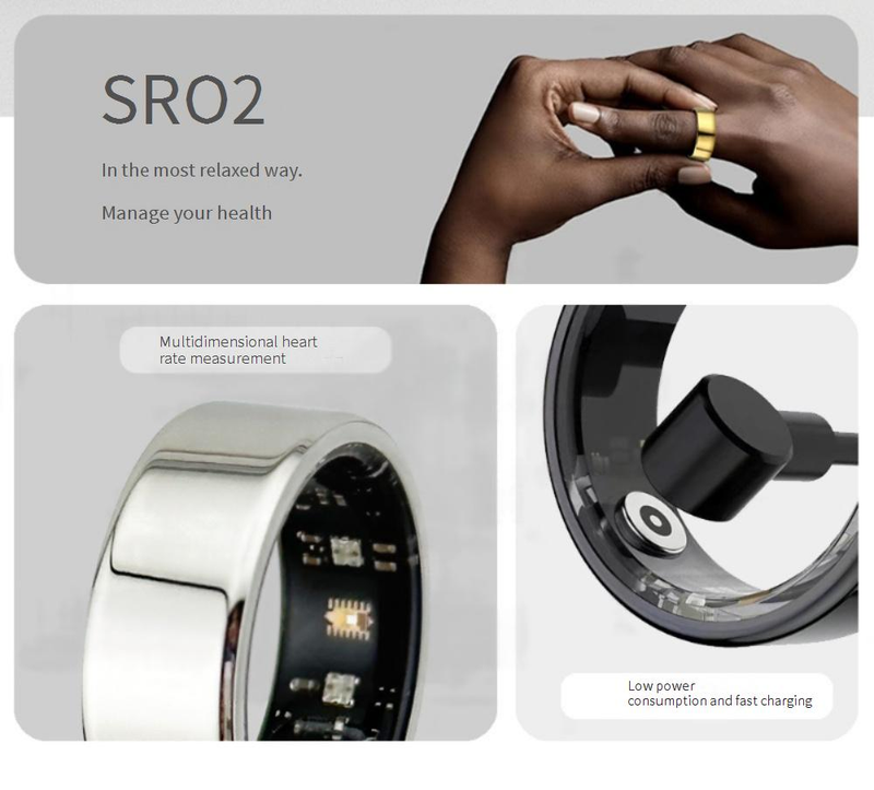 Rings New SR02 Smart Ring Blood Oxygen Sleep Heart Rate Step Monitoring Exercise Stress Monitoring Health Ring_voghion.com
