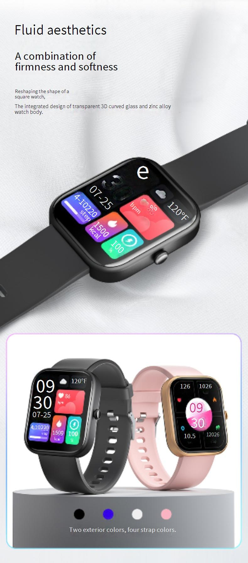 Relojes inteligentes GTS5 Reloj de muñeca inteligente deportivo con monitorización de salud Reloj multifuncional nuevo y moderno_voghion.com