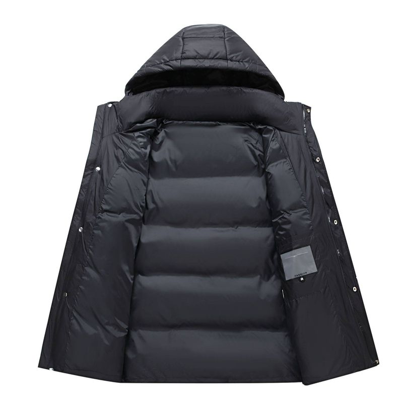Men's Clothing 25 New Autumn And Winter High-quality Embroidered Chest Label Loose Detachable Hooded Warm Thickened Cotton Jacket_voghion.com
