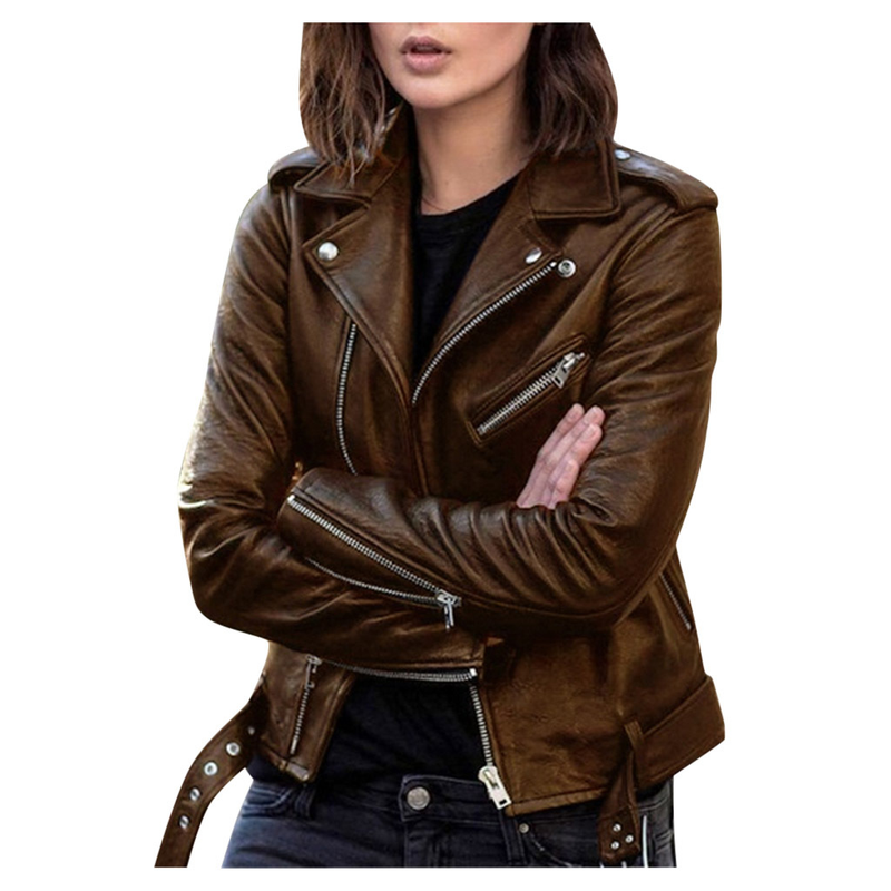 Dameskleding nieuwe top herfst korte lente Koreaanse versie PU motorjas afslankend slank winter leren jas_voghion.com