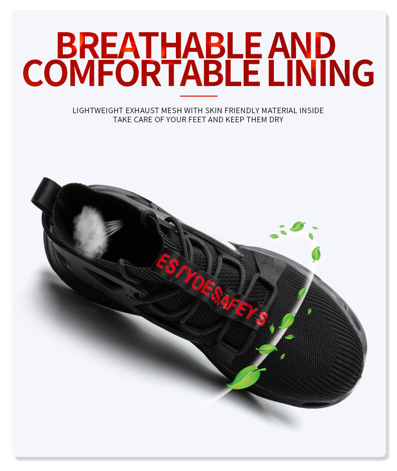 Breathable Woven Shoe For Men - Non-Slip Lace-Up Safety Work Shoe For Indutrial Contruction - Perfect For All_voghion.com