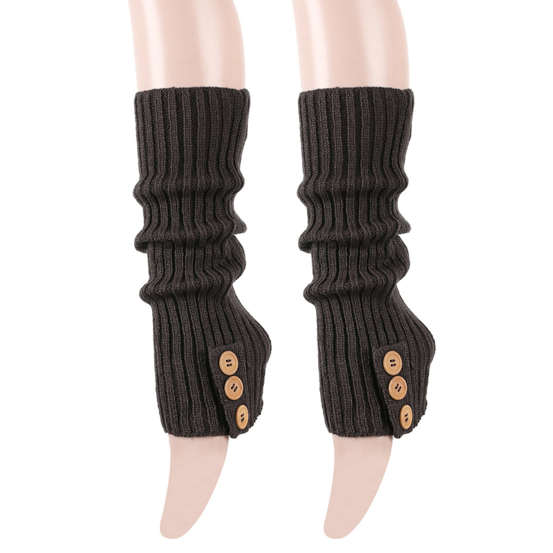 Autumn Winter Warm Knitted Button Long Boot Covers European American Style Slouch Foot Leg Warmers JK Socks_voghion.com