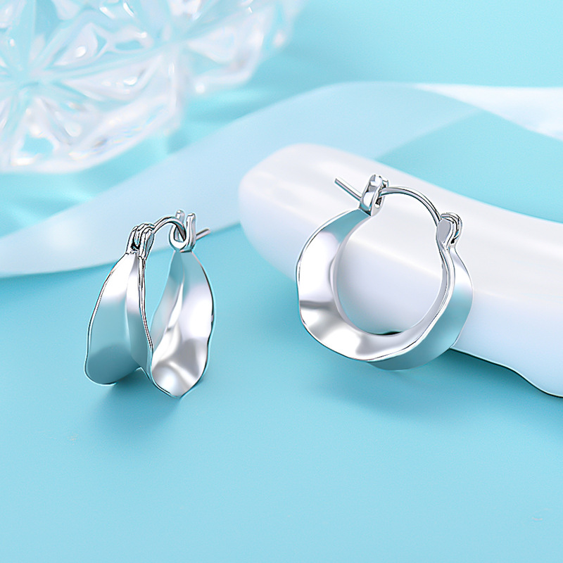 Sterling VENUS Sier Fashion Irregolarità Semplice Orecchio Fibbia Orecchini Gioielli da Donna Regali Anelli all'ingrosso_voghion.com