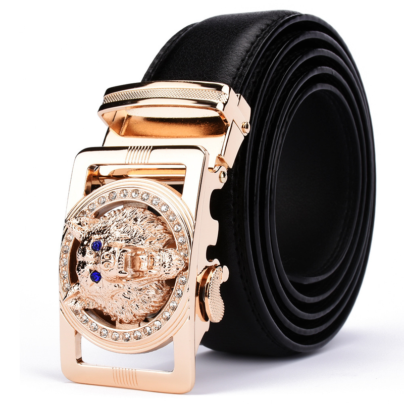 Gnuin Lathr Wolf For Mn Polychrom Rhinston Alloy Blt Automatic Buckl Black Brand Plus Siz Cintur_voghion.com