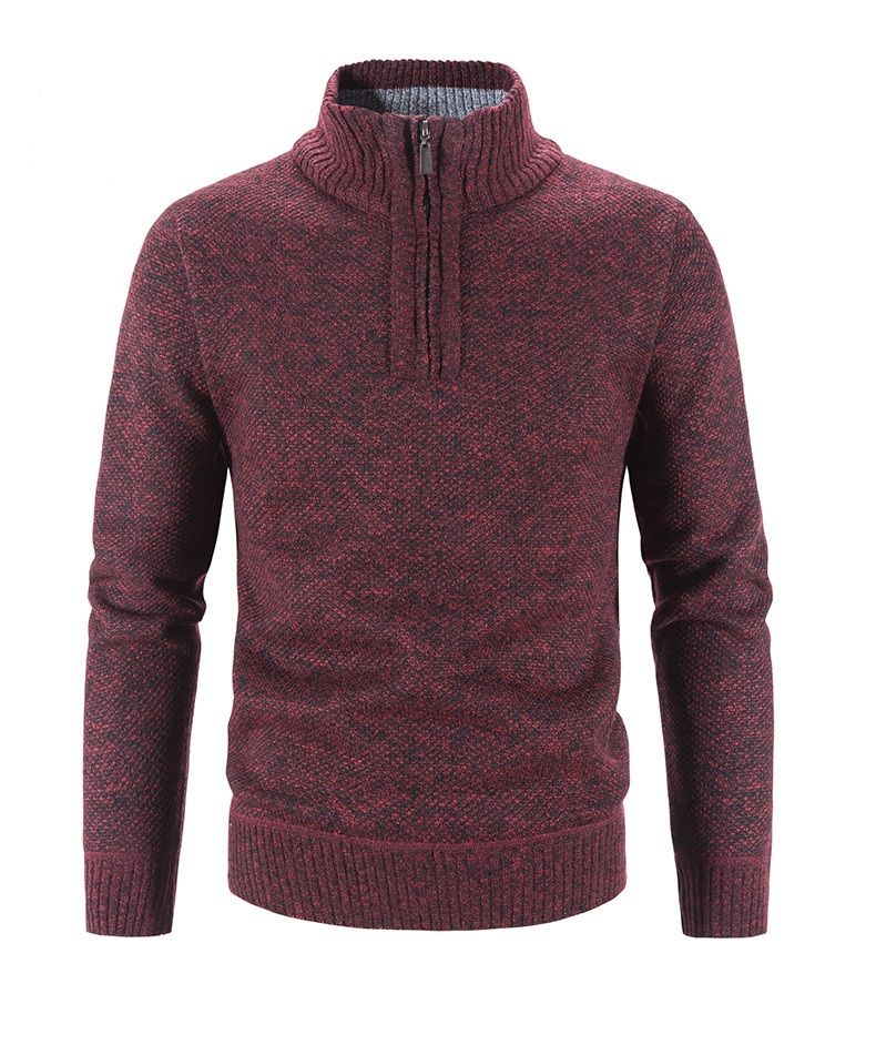 Winter Männer Fleece Dicker Pullover Halb Zipper Rollkragen Warme Pullover Qualität Männlich Dünne Gestrickte Wolle Pullover Für Frühling_voghion.com