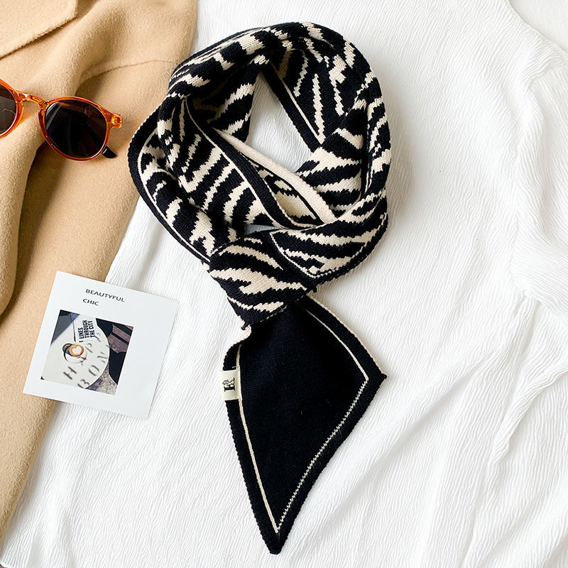 Thousand bird lattice small scarf female autumn and winter Instagram tide thickened warm decorative neck neck scarf biker scarf_voghion.com