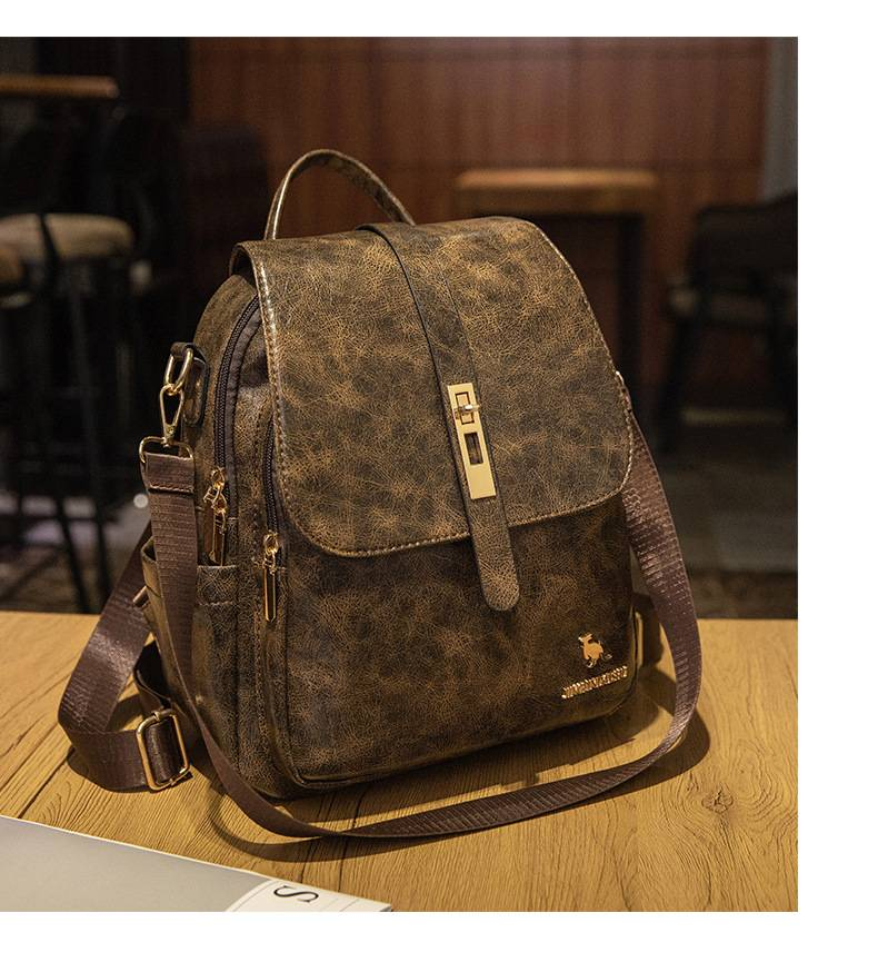 Nuovo zaino casual vintage multifunzionale di grande capacità in PU con spallacci e tracolla_voghion.com