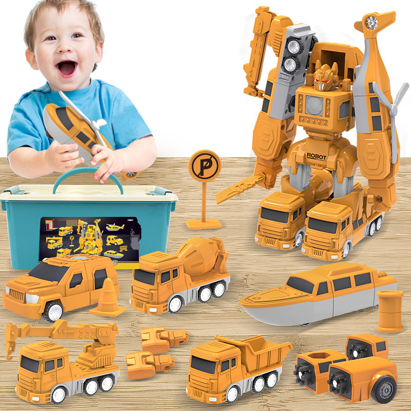 Kinderspeelgoed, veranderbare magnetische aantrekkingskracht, bouwvoertuig, vervormingspasvorm, robot, speelgoedauto, educatief speelgoed_voghion.com