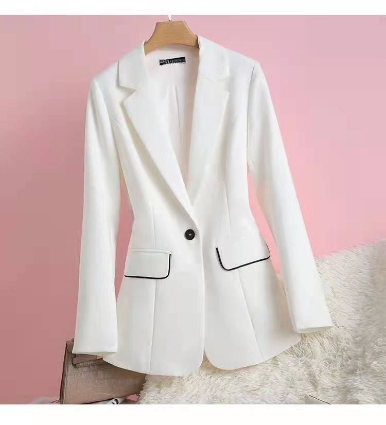 Abbigliamento da donna Abito bianco Giacca da donna Primavera e autunno Nuovo stile Piccolo abito Temperamento sottile Top di fascia alta Abito non stirabile Vita_voghion.com