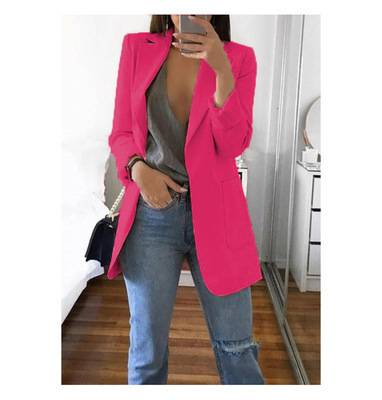 Blazer con cardigan a maniche lunghe e tasche unite_voghion.com