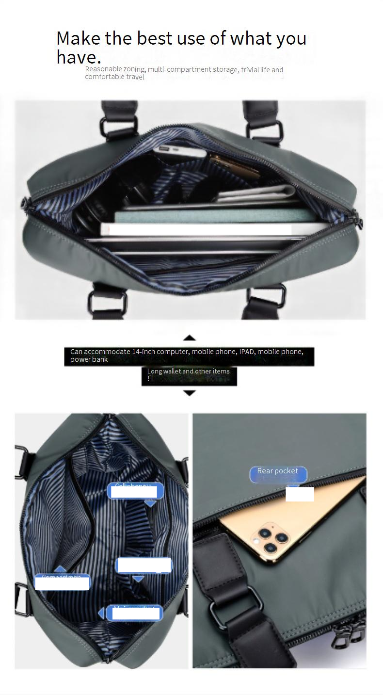 Borsa da uomo, borsa a mano, grande capacità, in tessuto Oxford, tendenza_voghion.com