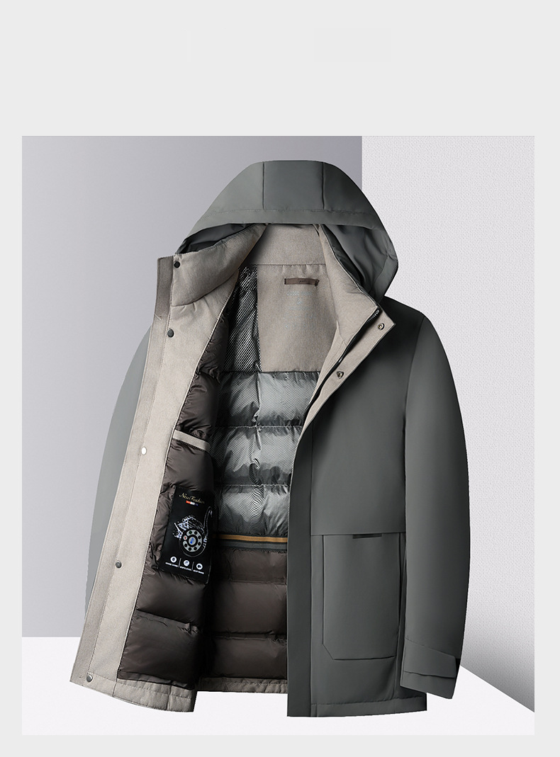 Herrenbekleidung Premium Herren Daunenjacke mit abnehmbarer Kapuze – Wasserdichter Wintermantel für Business & Freizeit mit 800er Füllkraft aus weißen Gänsedaunen_voghion.com