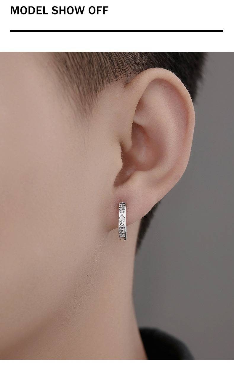 Orecchini a cerchio con numeri romani placcati in argento 925 e zirconi – Orecchini unisex minimalisti per uomo e donna, leggeri e ipoallergenici_voghion.com