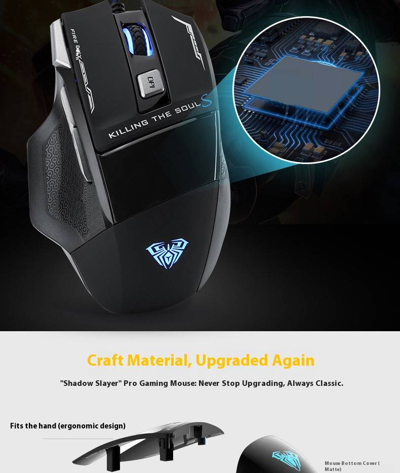 S12 Kabelgebundene Gaming-Maus – 2000 DPI, 6 Tasten, 4-Wege-Scrollrad, ergonomisches Design für PC-Gamer (Schwarz/Weiß)_voghion.com