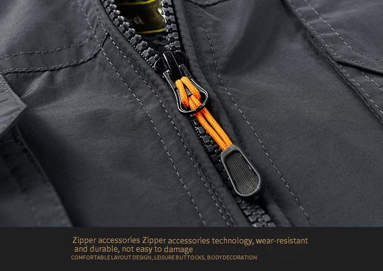 Giacca leggera da uomo – Gilet da pesca multitasche con cappuccio (L-6XL, grigio/nero/blu navy/kaki/verde militare)_voghion.com