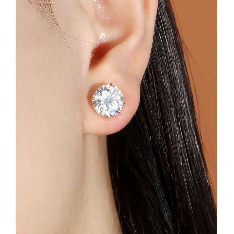 S Sterg Sier Four Claw 10mm Zircone Intarsiato Orecchini Alta Qualità Commercio Estero Transfrontaliero All'ingrosso Flash Ear Gioielli_voghion.com