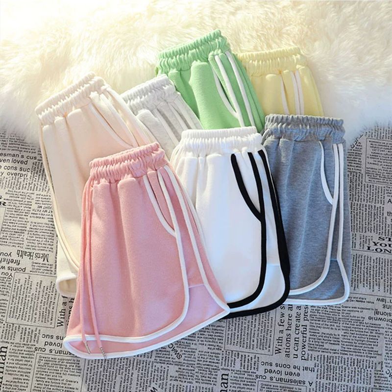 Damenbekleidung Lässige Sportshorts für Damen im Sommer, lockerer und bequemer Schlafanzug für zu Hause, Shorts mit weitem Bein für den Außenbereich_voghion.com