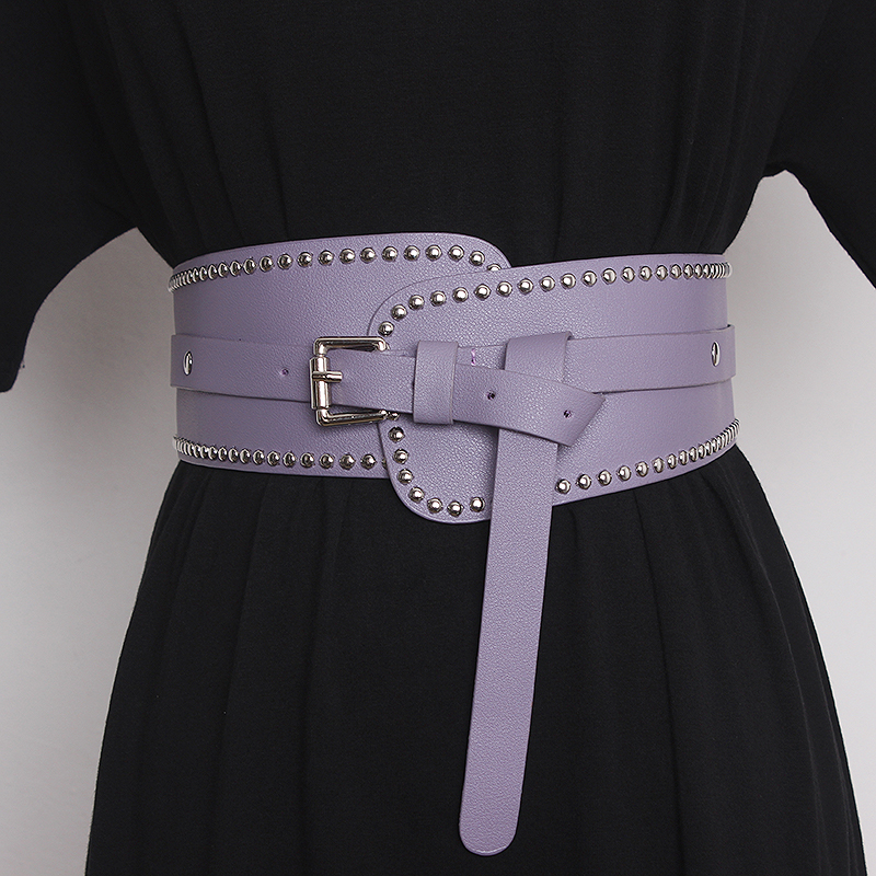 Cintura larga da donna, vestito, camicia, decorazione in vita, cintura estiva rosa viola, alla moda e versatile_voghion.com
