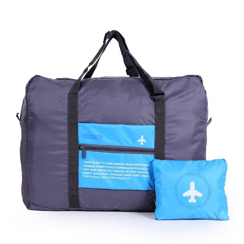 Korean version of the spot net red folding luggage bag large capacity can set the rod storage bag portable lightweight travel storage bag_voghion.com