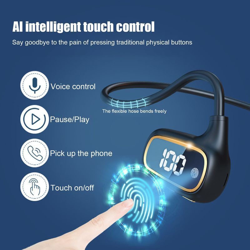 Drahtlose Kopfhörer High Fidelity CVC Noise Cancelling LED Digital Display Bluetooth-kompatibel 5,3 Mini Stereo Knochen_voghion.com