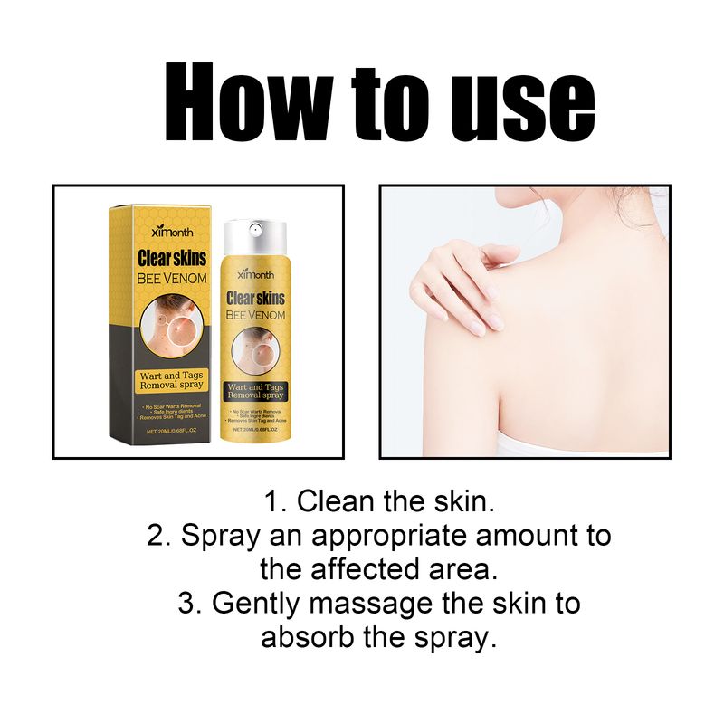 Spray Ximonth pentru îndepărtarea negilor și a alunițelor, curăță și estompează alunițele, spray reparator neted pentru piele_voghion.com