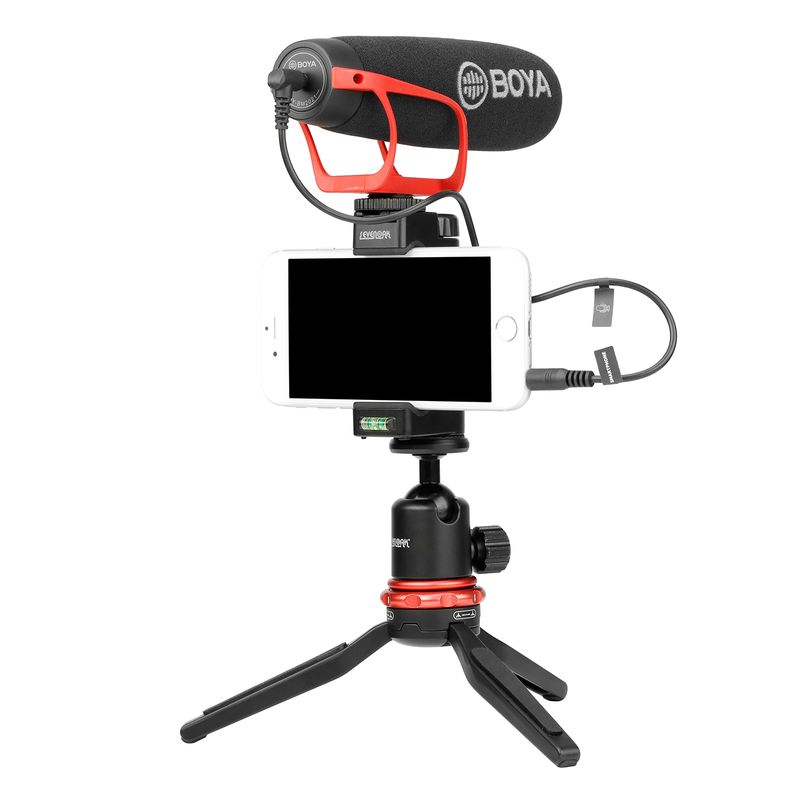 BOYA BY-BM2021R Super-cardioid Shotgun Microphone for iPhone Andrioid PC Smartphone DSLR Camera Live Streaming Youtube_voghion.com